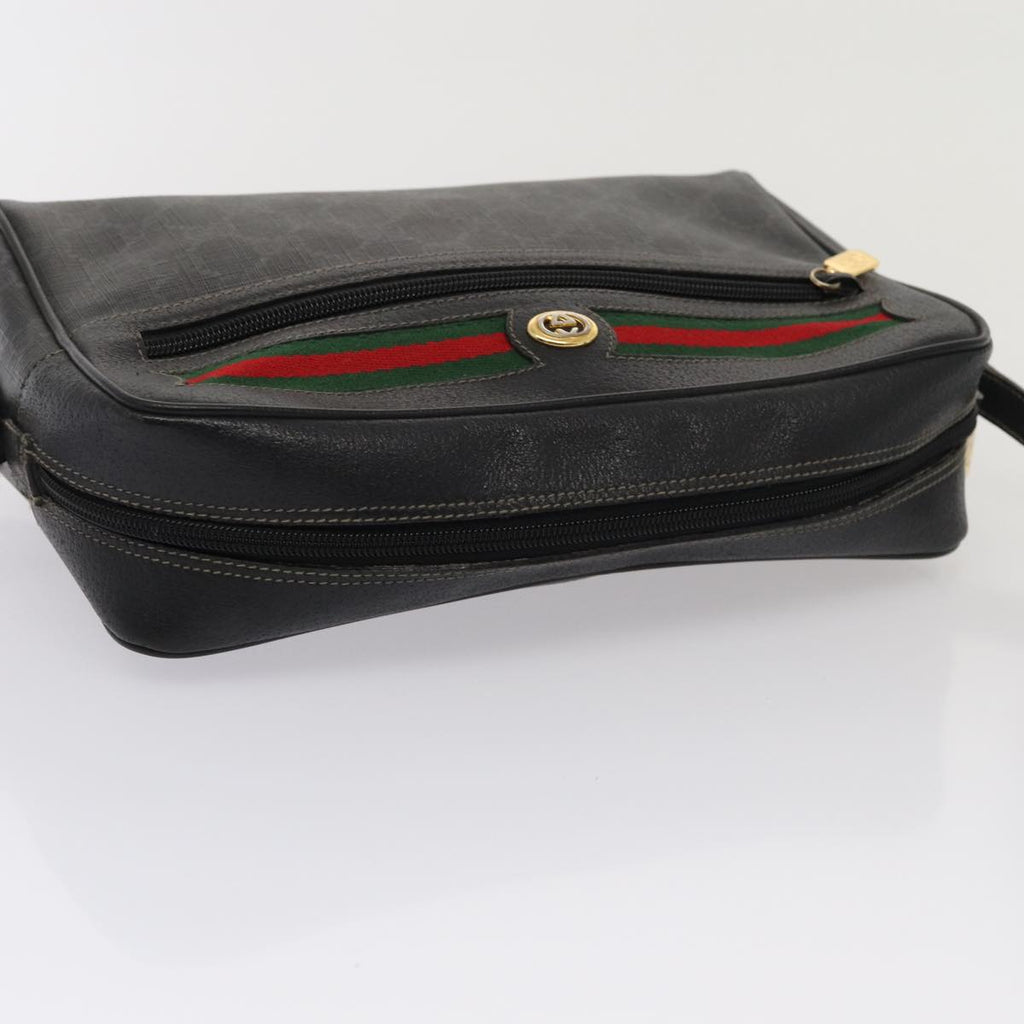GUCCI GG Canvas Web Sherry Line Bag Black Red Green 98 02 088 yk13996