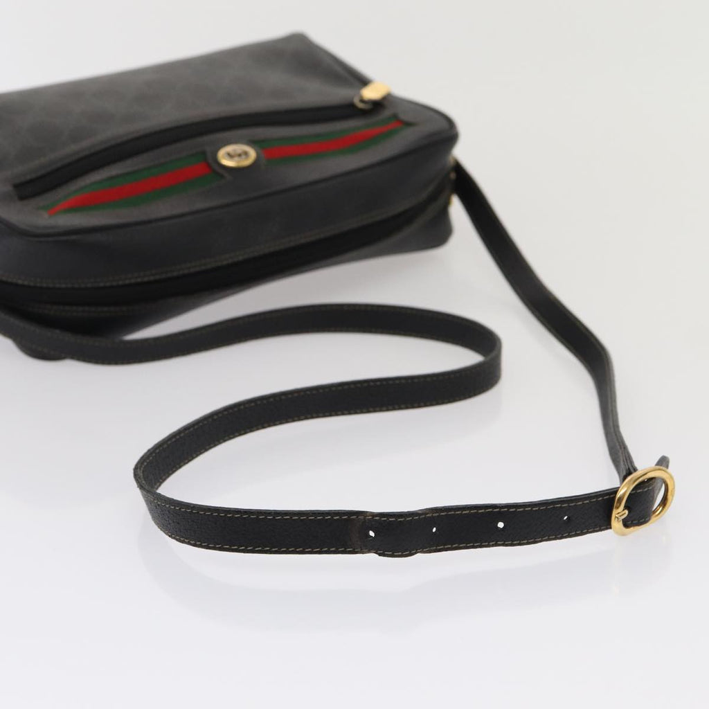 GUCCI GG Canvas Web Sherry Line Bag Black Red Green 98 02 088 yk13996