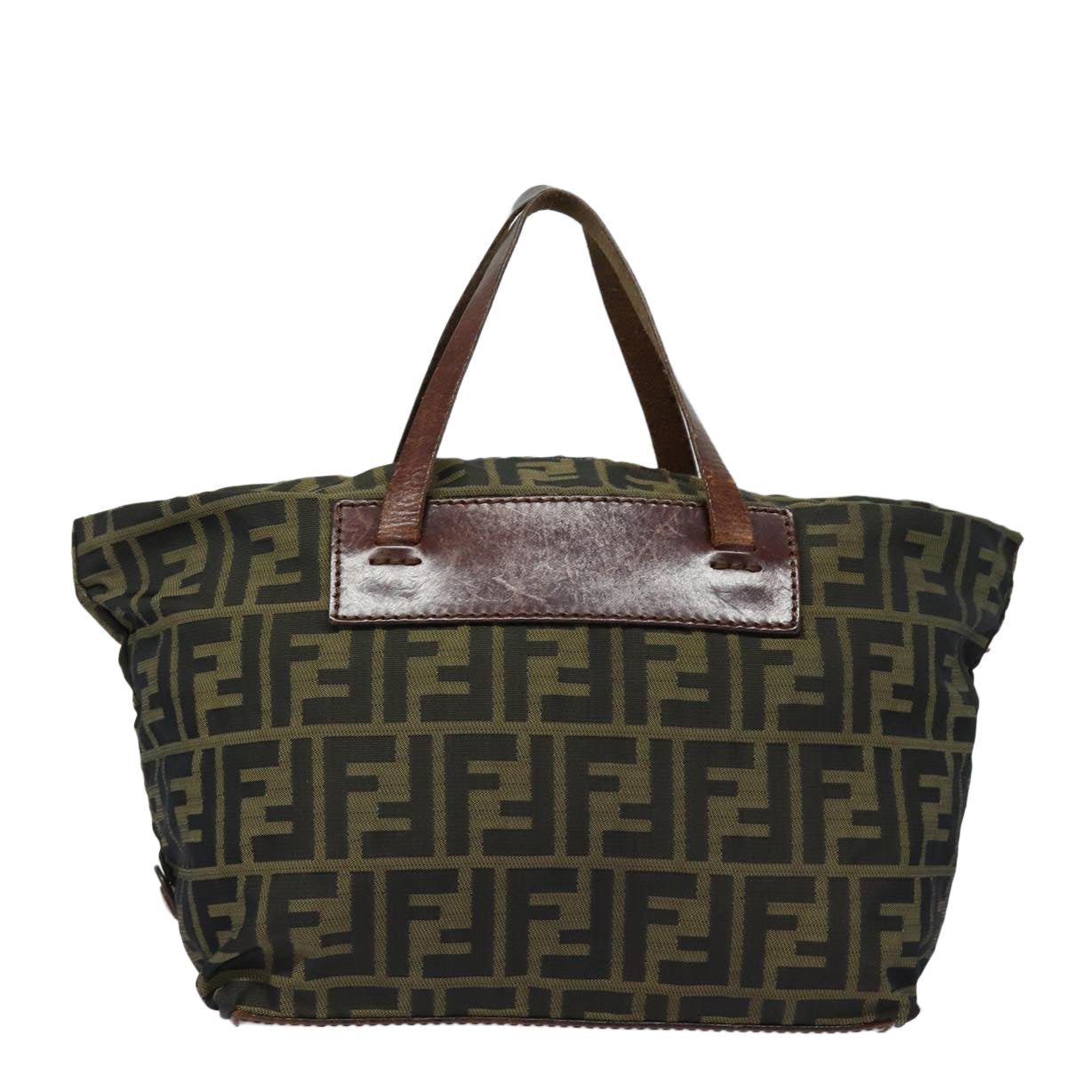 FENDI Zucca Canvas Hand Bag Brown Black yk14048