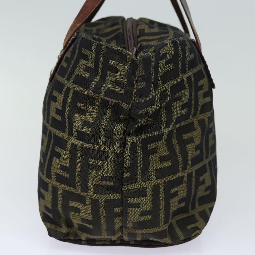 FENDI Zucca Canvas Hand Bag Brown Black yk14048