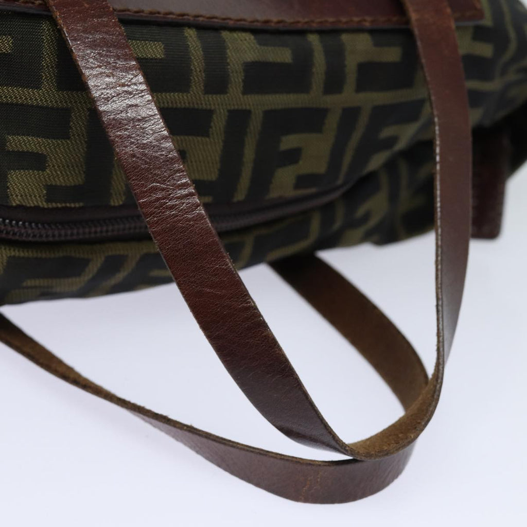 FENDI Zucca Canvas Hand Bag Brown Black yk14048