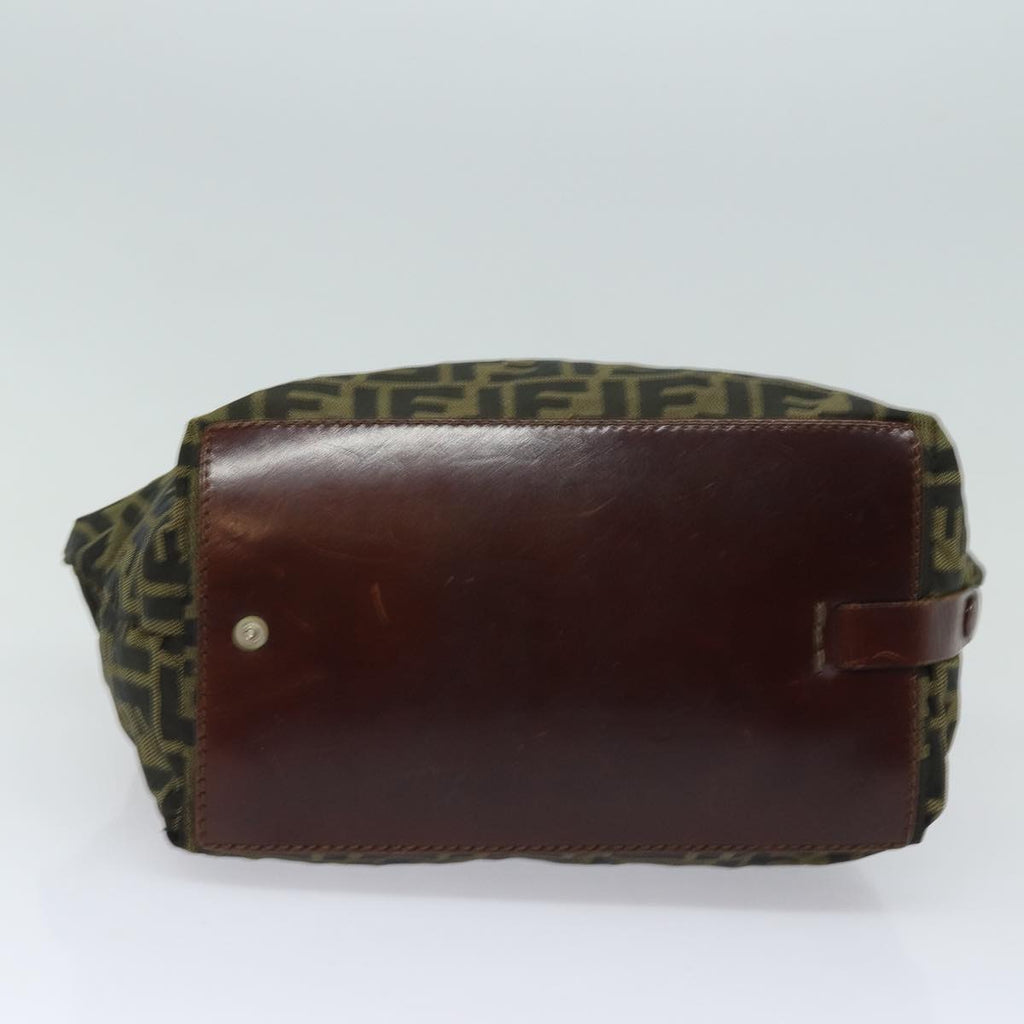 FENDI Zucca Canvas Hand Bag Brown Black yk14048