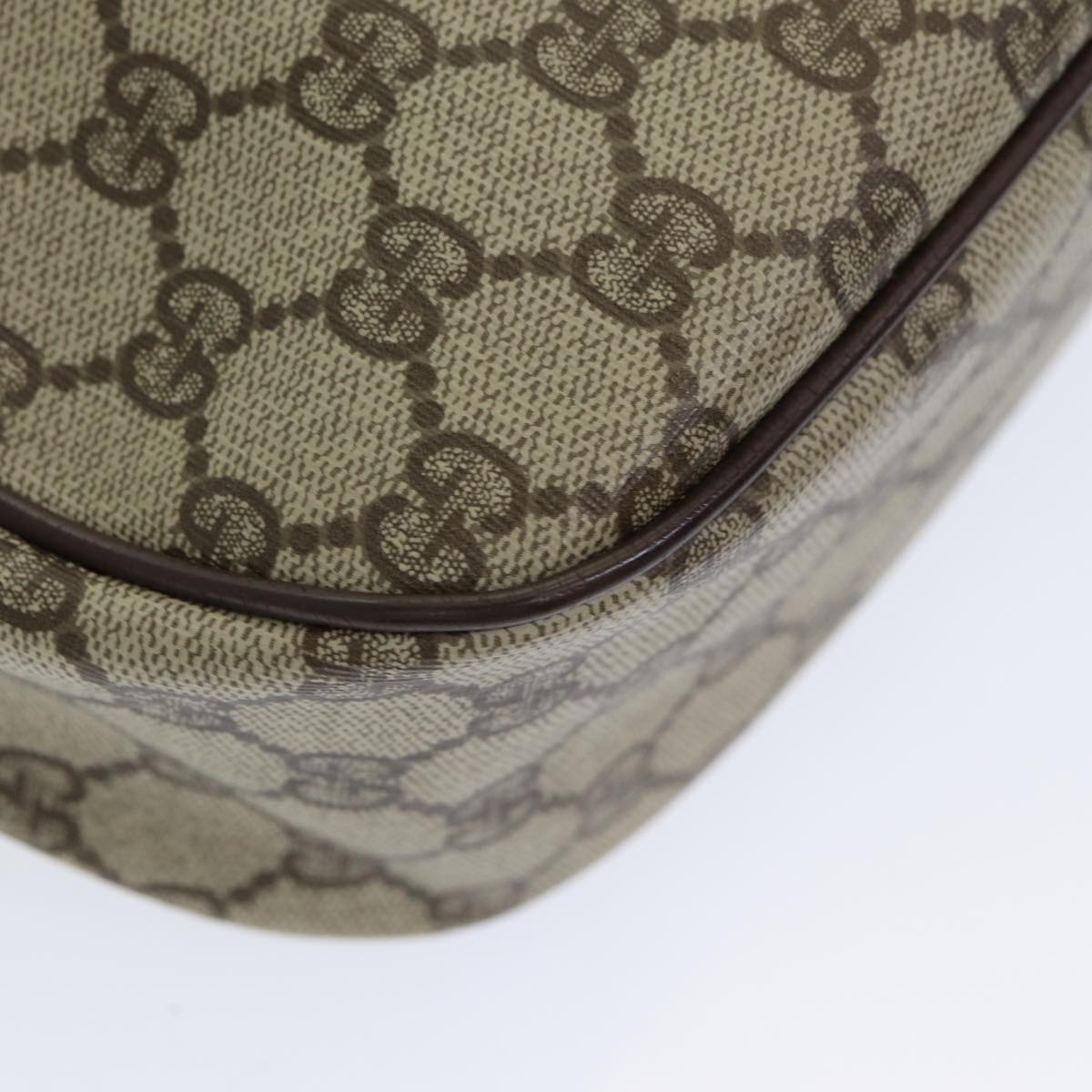 GUCCI GG Supreme Web Sherry Line Shoulder Bag PVC Beige 89 02 032 yk14049