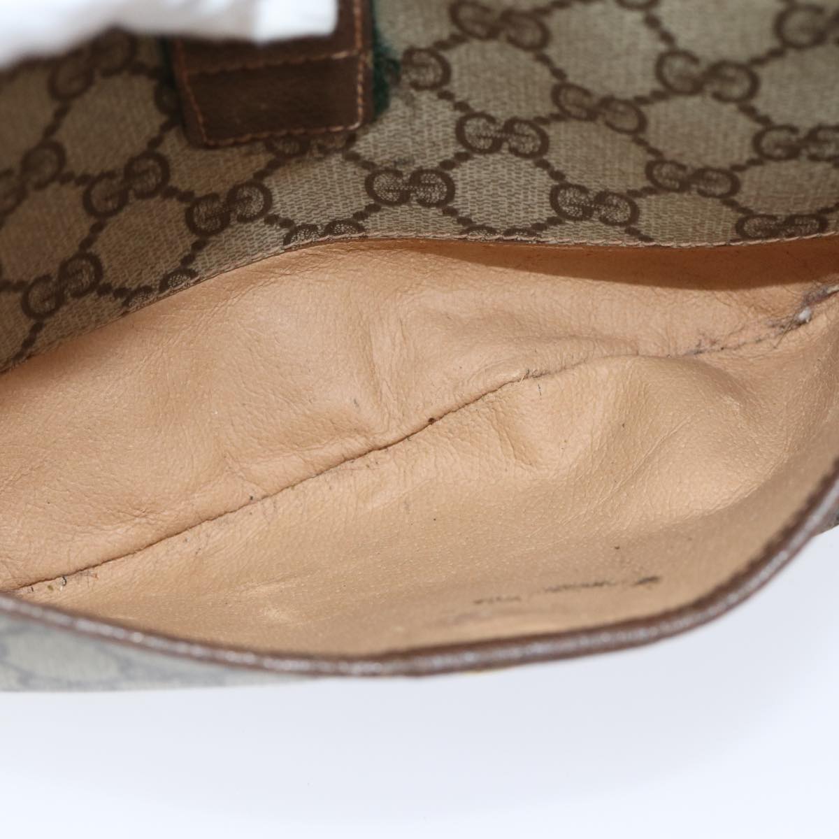 GUCCI GG Supreme Web Sherry Line Shoulder Bag PVC Beige 89 02 032 yk14049