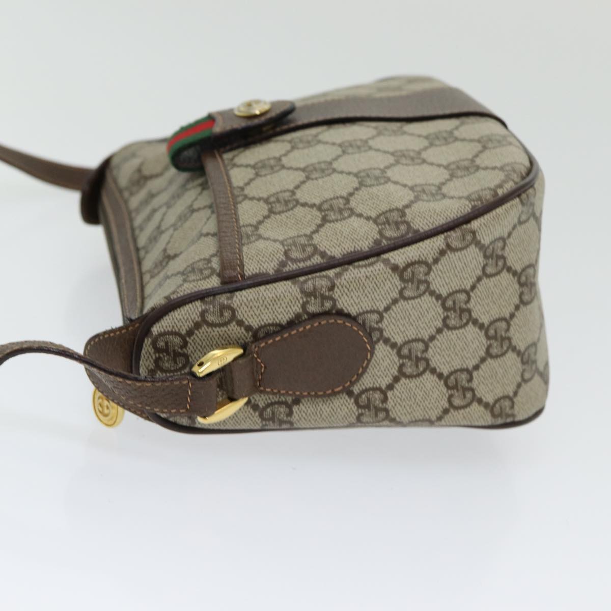 GUCCI GG Supreme Web Sherry Line Shoulder Bag PVC Beige 89 02 032 yk14049