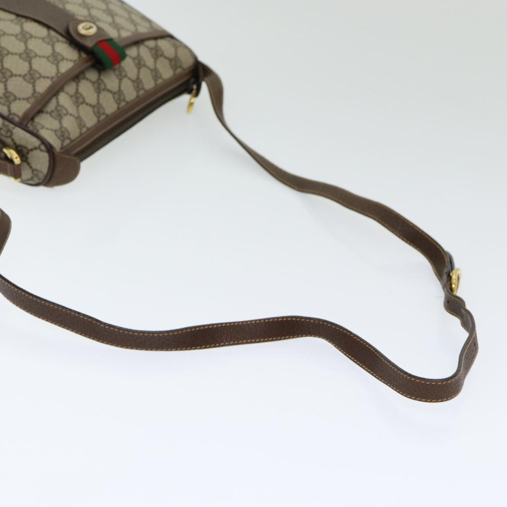 GUCCI GG Supreme Web Sherry Line Shoulder Bag PVC Beige 89 02 032 yk14049