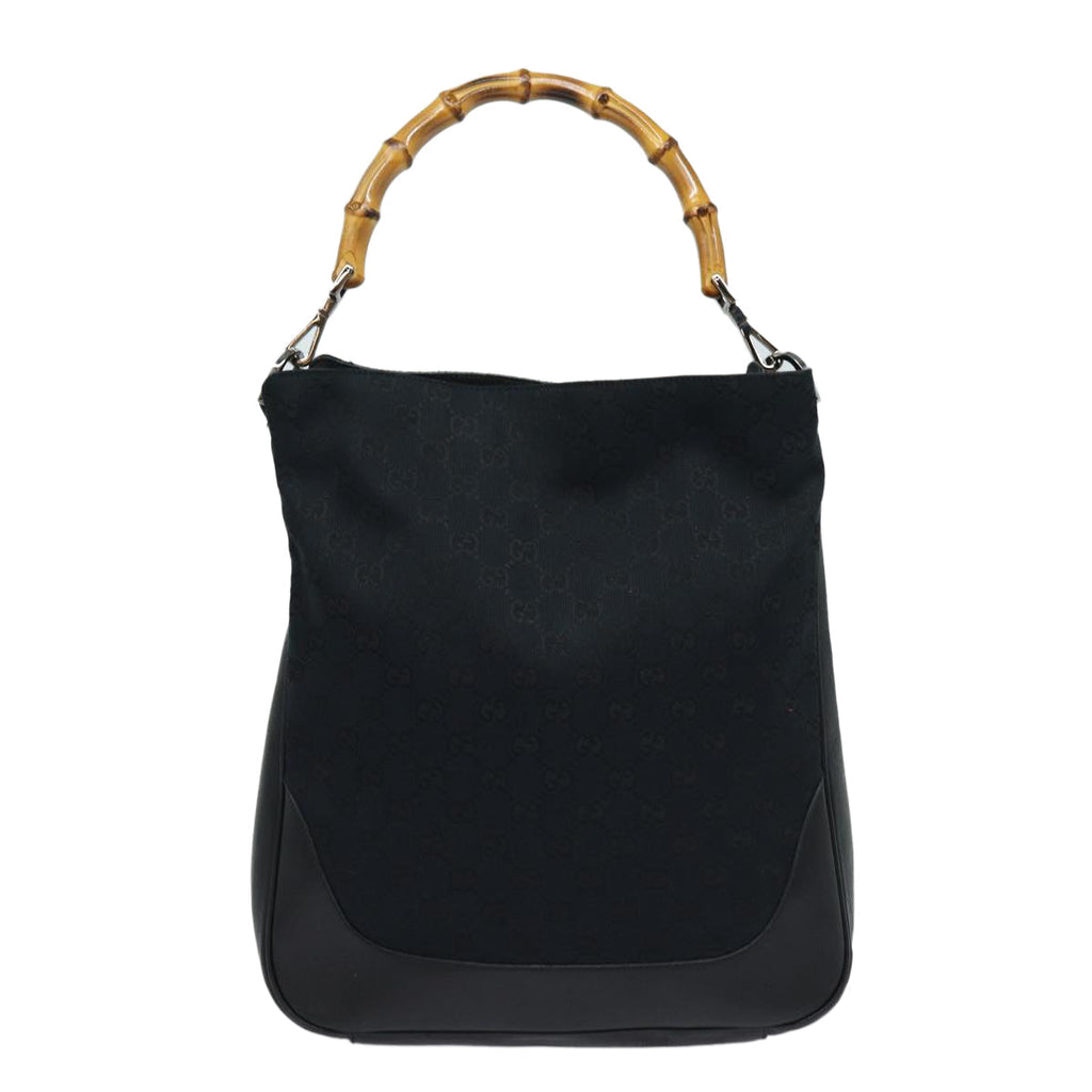 GUCCI Bamboo GG Canvas Hand Bag Black 001 4058 1705 yk14057