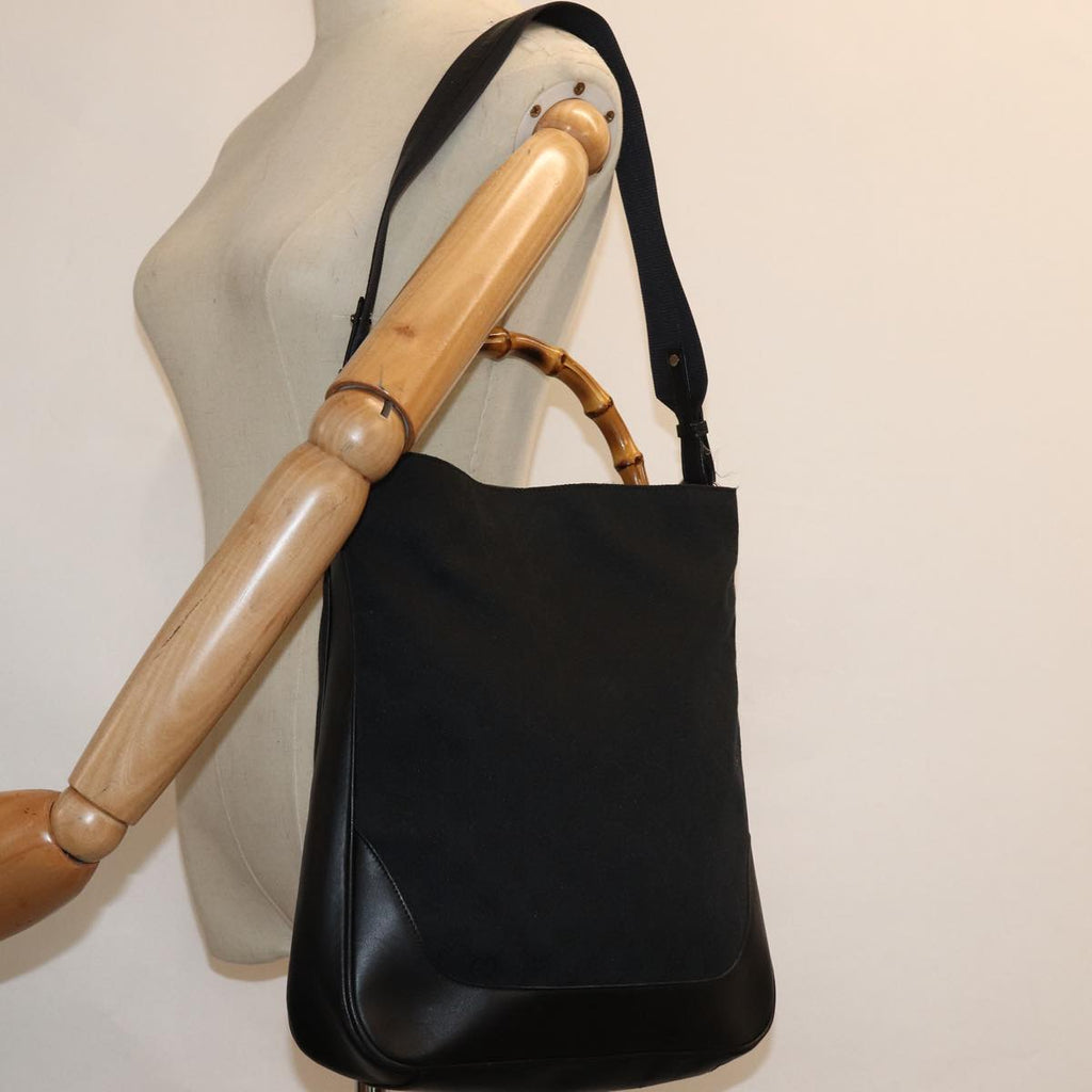 GUCCI Bamboo GG Canvas Hand Bag Black 001 4058 1705 yk14057