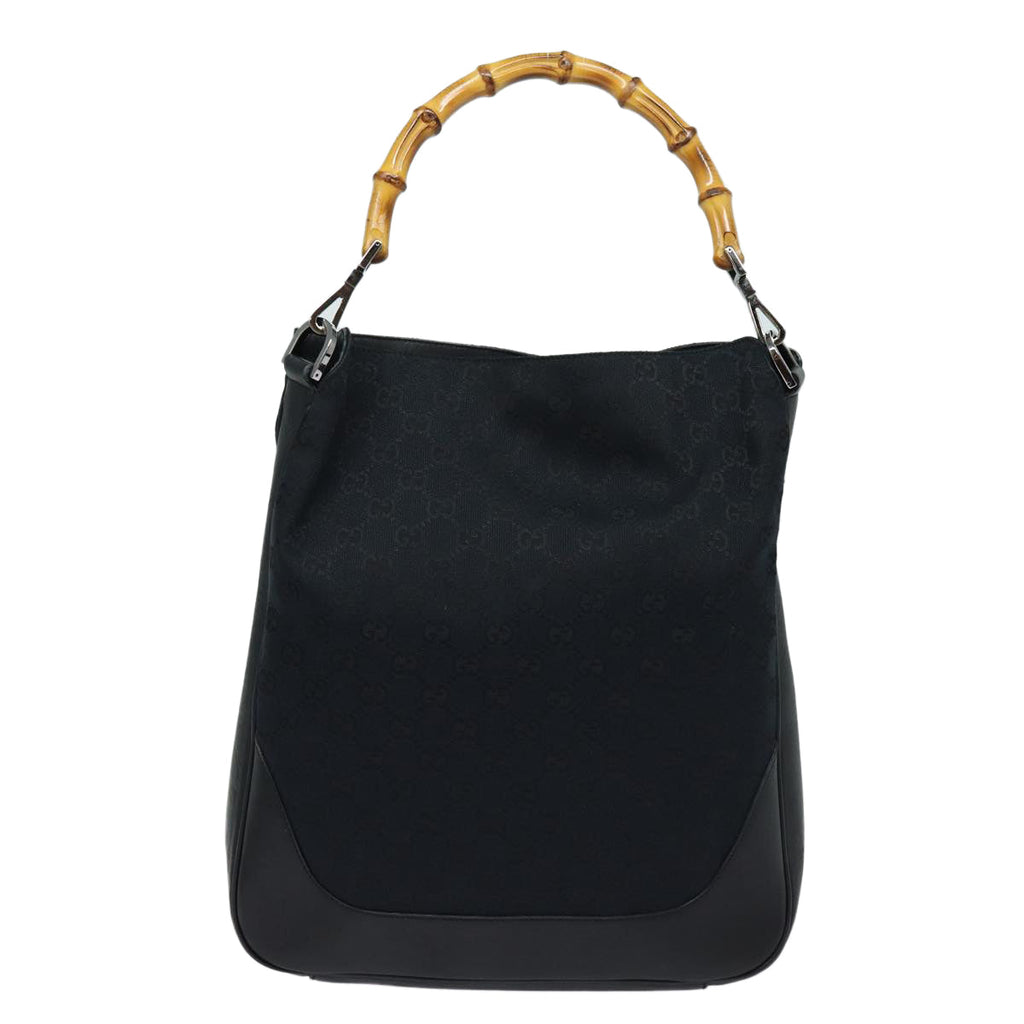 GUCCI Bamboo GG Canvas Hand Bag Black 001 4058 1705 yk14057