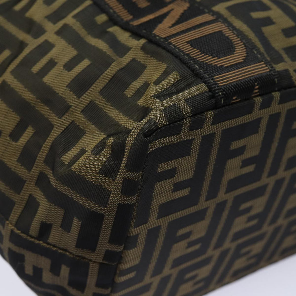 FENDI Zucca Canvas Hand Bag Brown Black yk14062