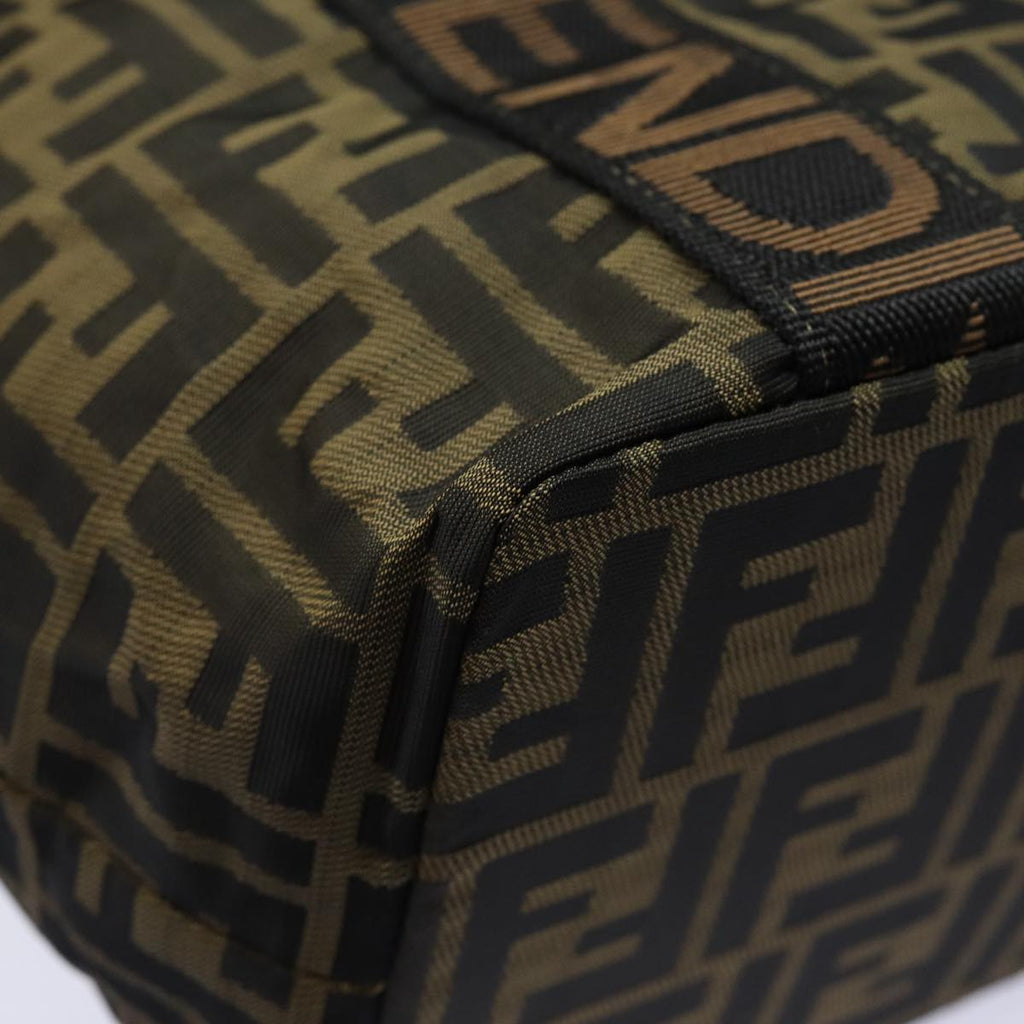 FENDI Zucca Canvas Hand Bag Brown Black yk14062
