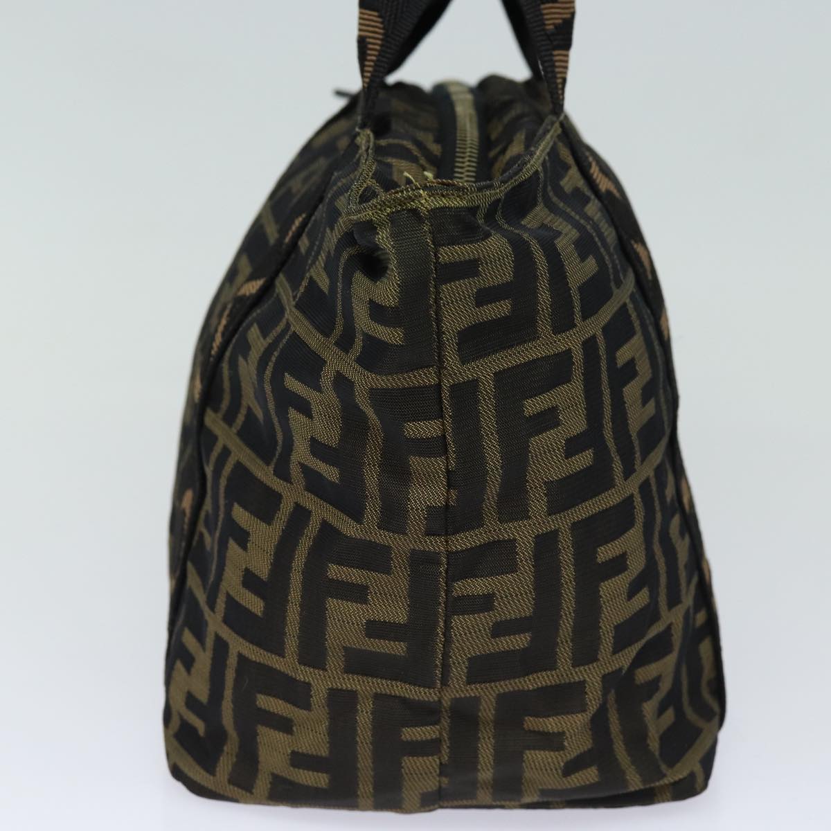 FENDI Zucca Canvas Hand Bag Brown Black yk14062