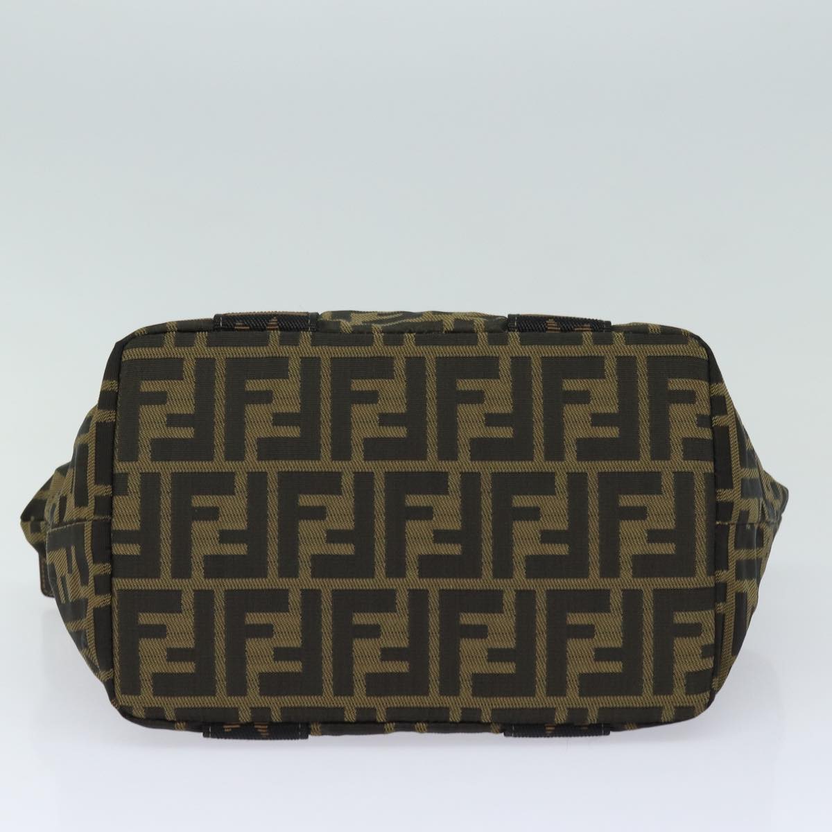 FENDI Zucca Canvas Hand Bag Brown Black yk14062