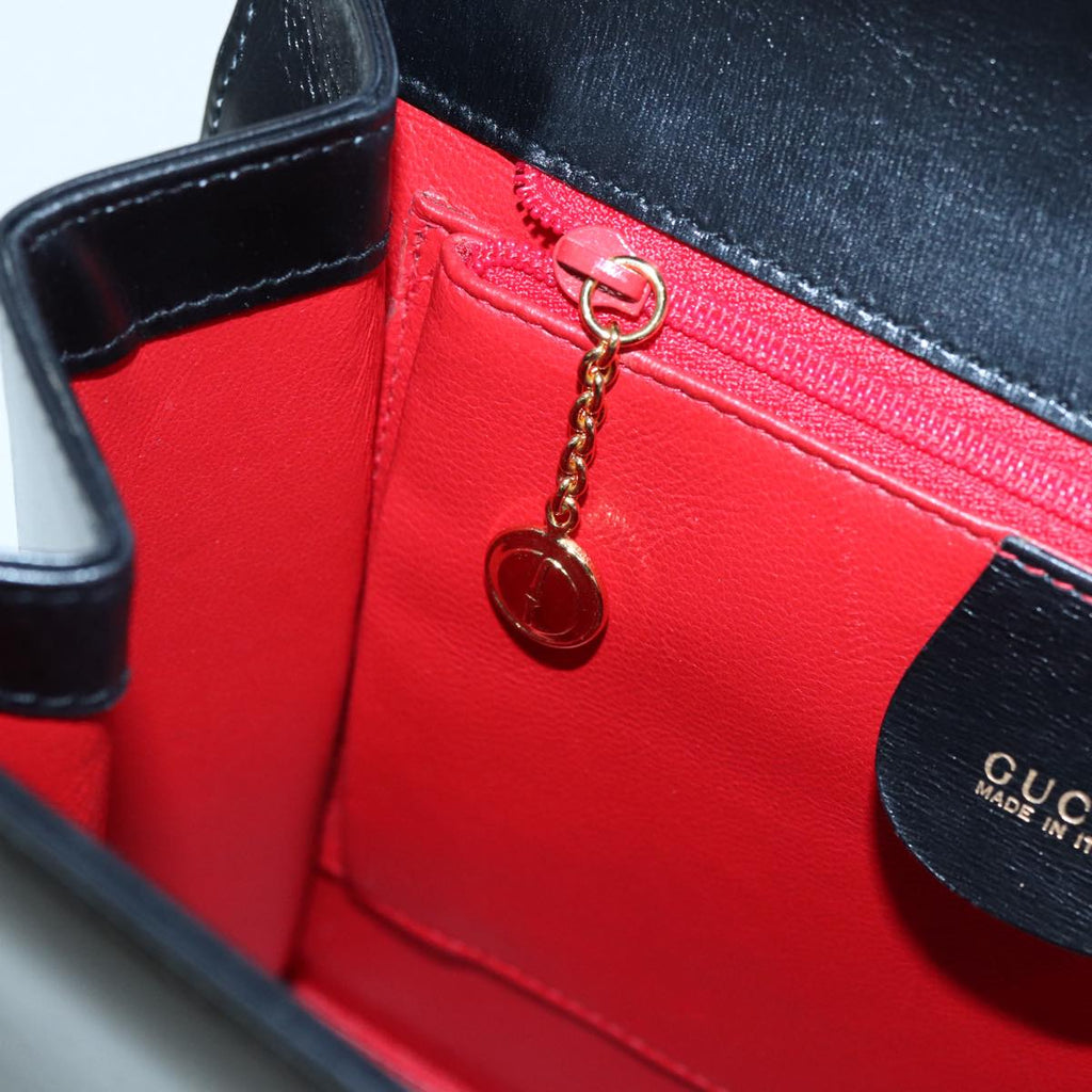 GUCCI Ready lock Hand Bag Leather 2way Black 000 26 0258 yk14070