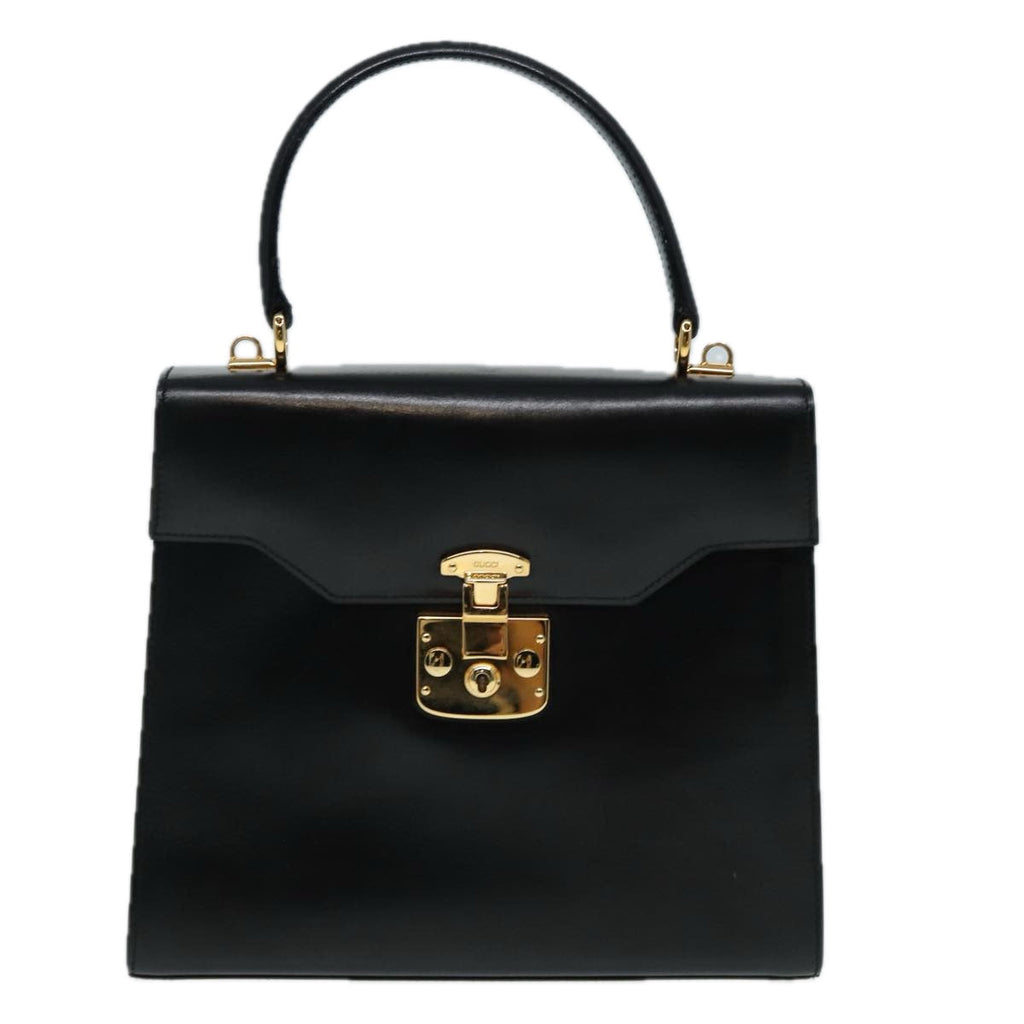 GUCCI Ready lock Hand Bag Leather 2way Black 000 26 0258 yk14070