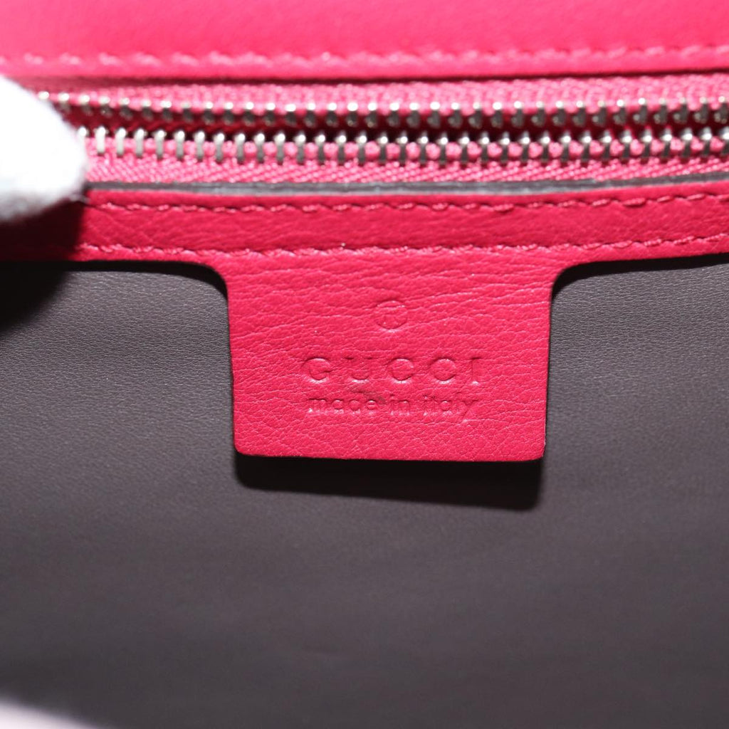 GUCCI Interlocking Chain Shoulder Bag Enamel Pink 387606 yk14089
