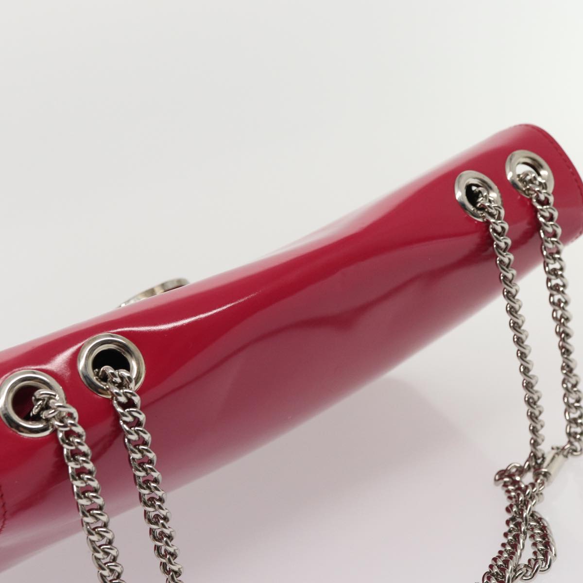 GUCCI Interlocking Chain Shoulder Bag Enamel Pink 387606 yk14089