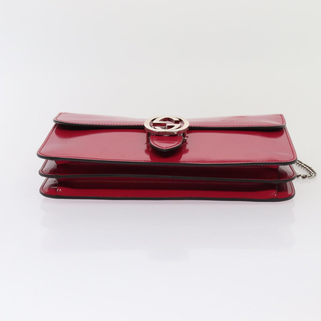 GUCCI Interlocking Chain Shoulder Bag Enamel Pink 387606 yk14089
