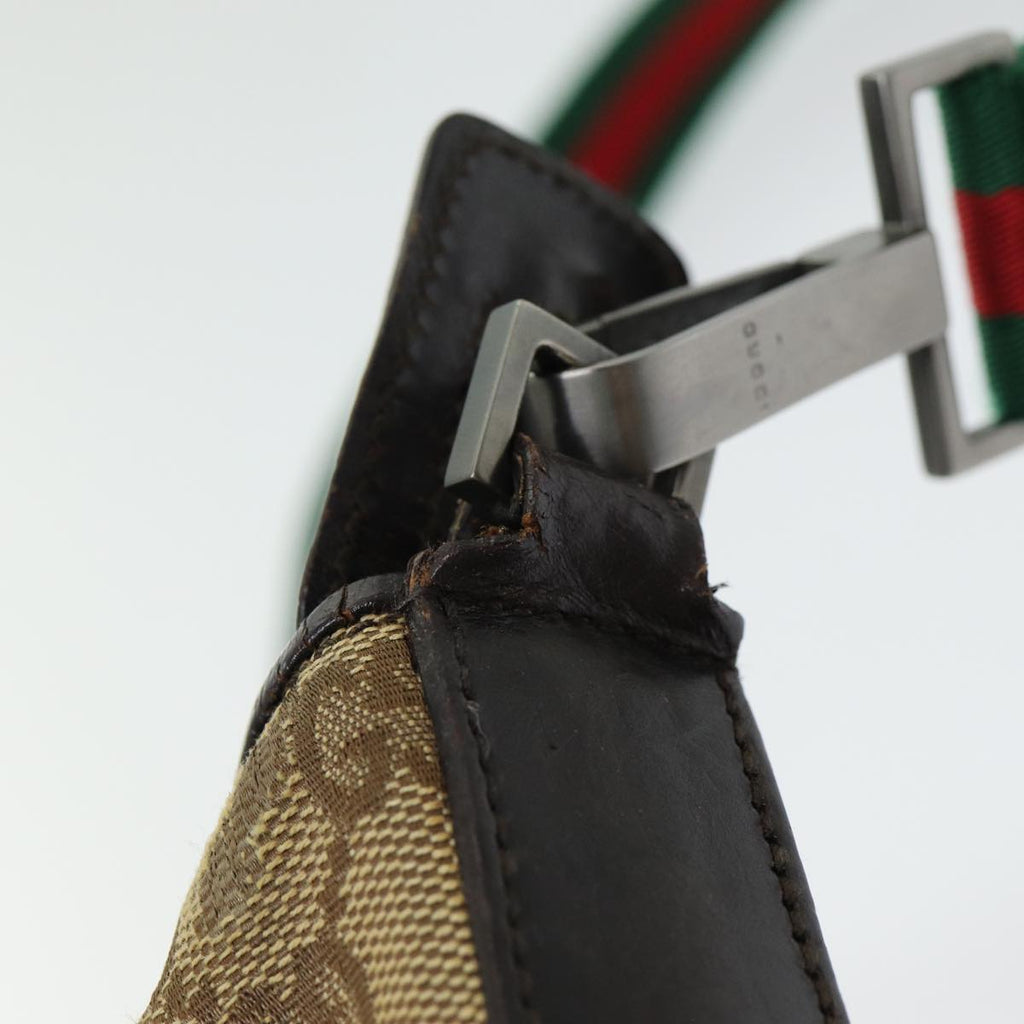 GUCCI GG Canvas Web Sherry Line Shoulder Bag Beige Red Green yk14092
