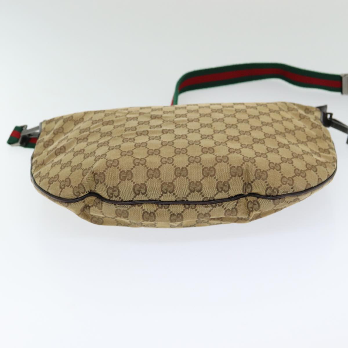 GUCCI GG Canvas Web Sherry Line Shoulder Bag Beige Red Green yk14092