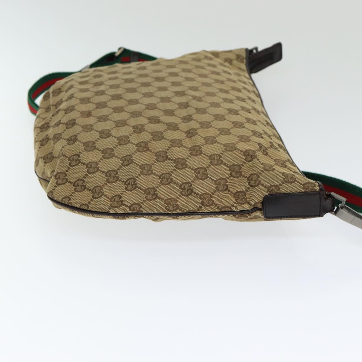 GUCCI GG Canvas Web Sherry Line Shoulder Bag Beige Red Green yk14092