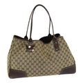 GUCCI GG Canvas Web Sherry Line Tote Bag Beige Red Green 161719 yk14102