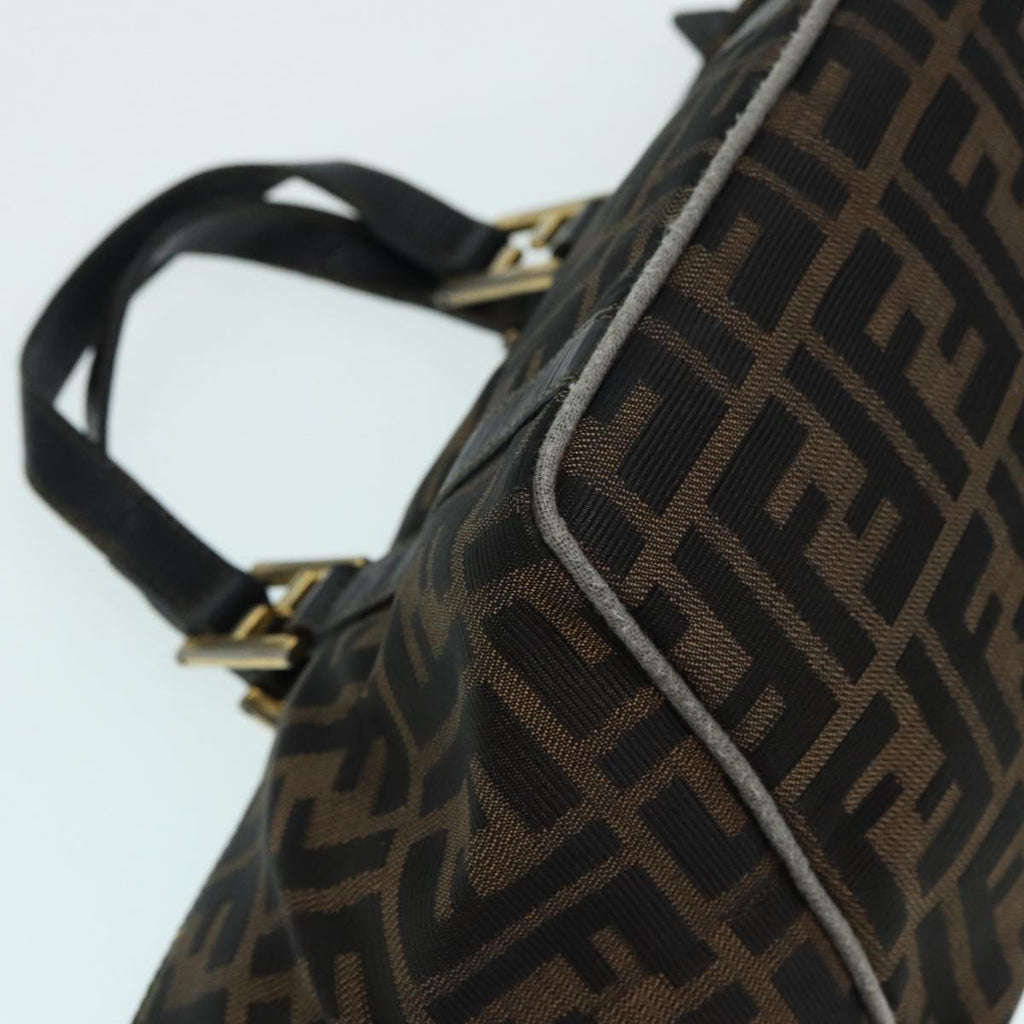FENDI Zucca Canvas Hand Bag Brown Black yk14115