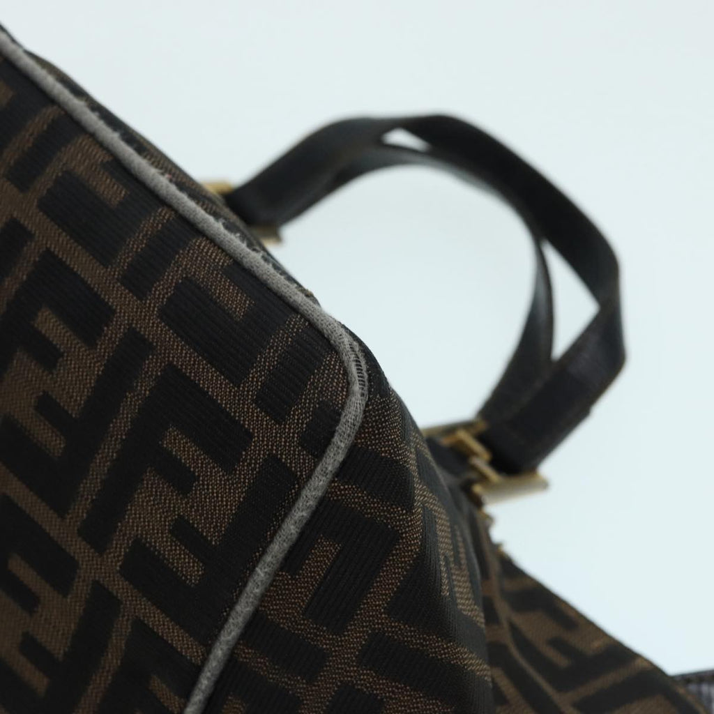 FENDI Zucca Canvas Hand Bag Brown Black yk14115