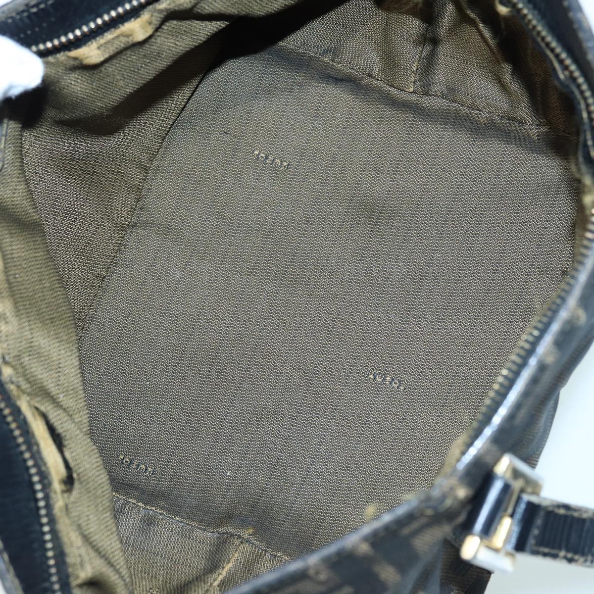FENDI Zucca Canvas Hand Bag Brown Black yk14115