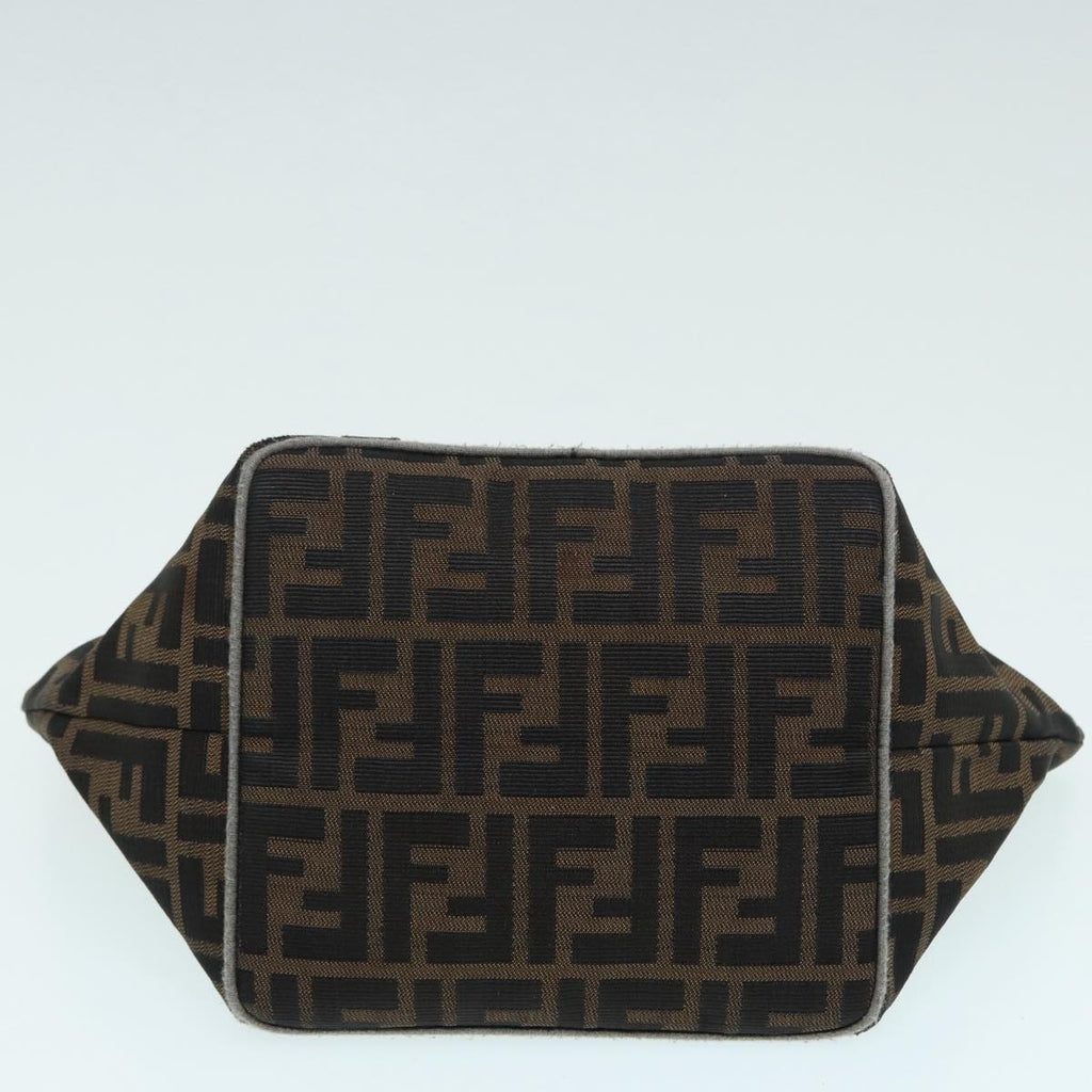 FENDI Zucca Canvas Hand Bag Brown Black yk14115