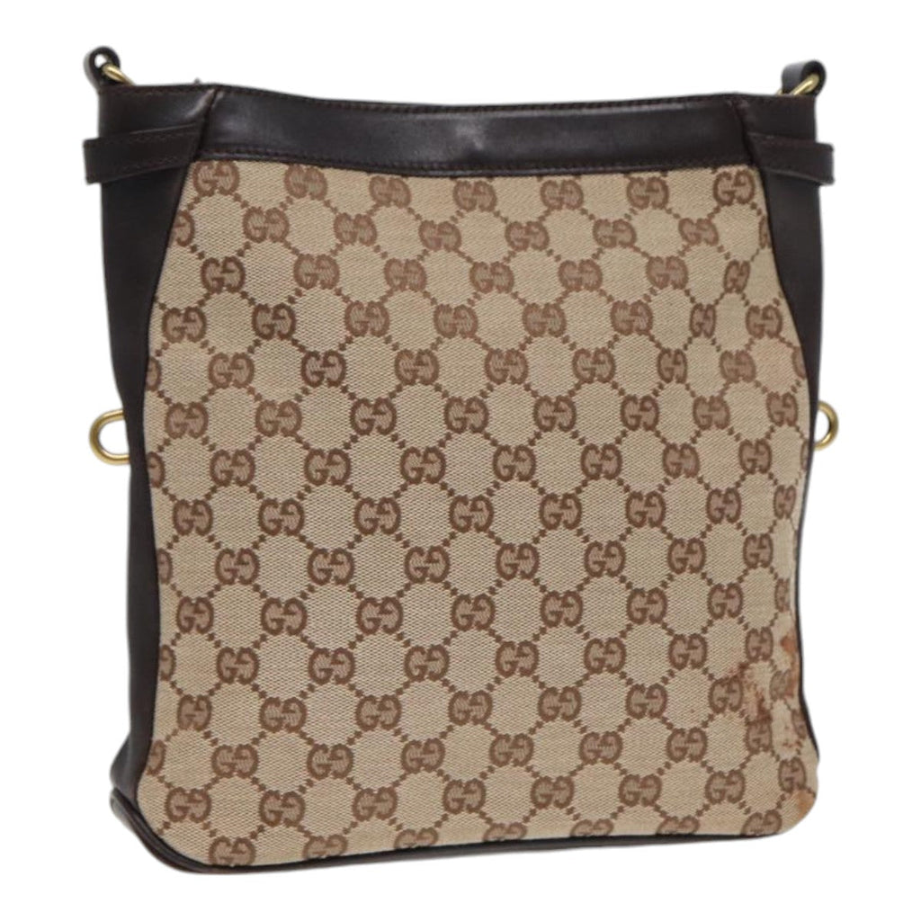 GUCCI GG Canvas Shoulder Bag PVC Leather Beige 109106 203998 yk14127