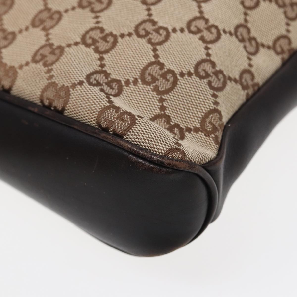 GUCCI GG Canvas Shoulder Bag PVC Leather Beige 109106 203998 yk14127
