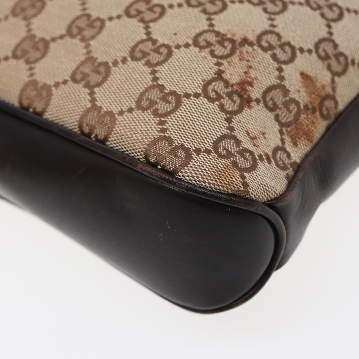 GUCCI GG Canvas Shoulder Bag PVC Leather Beige 109106 203998 yk14127