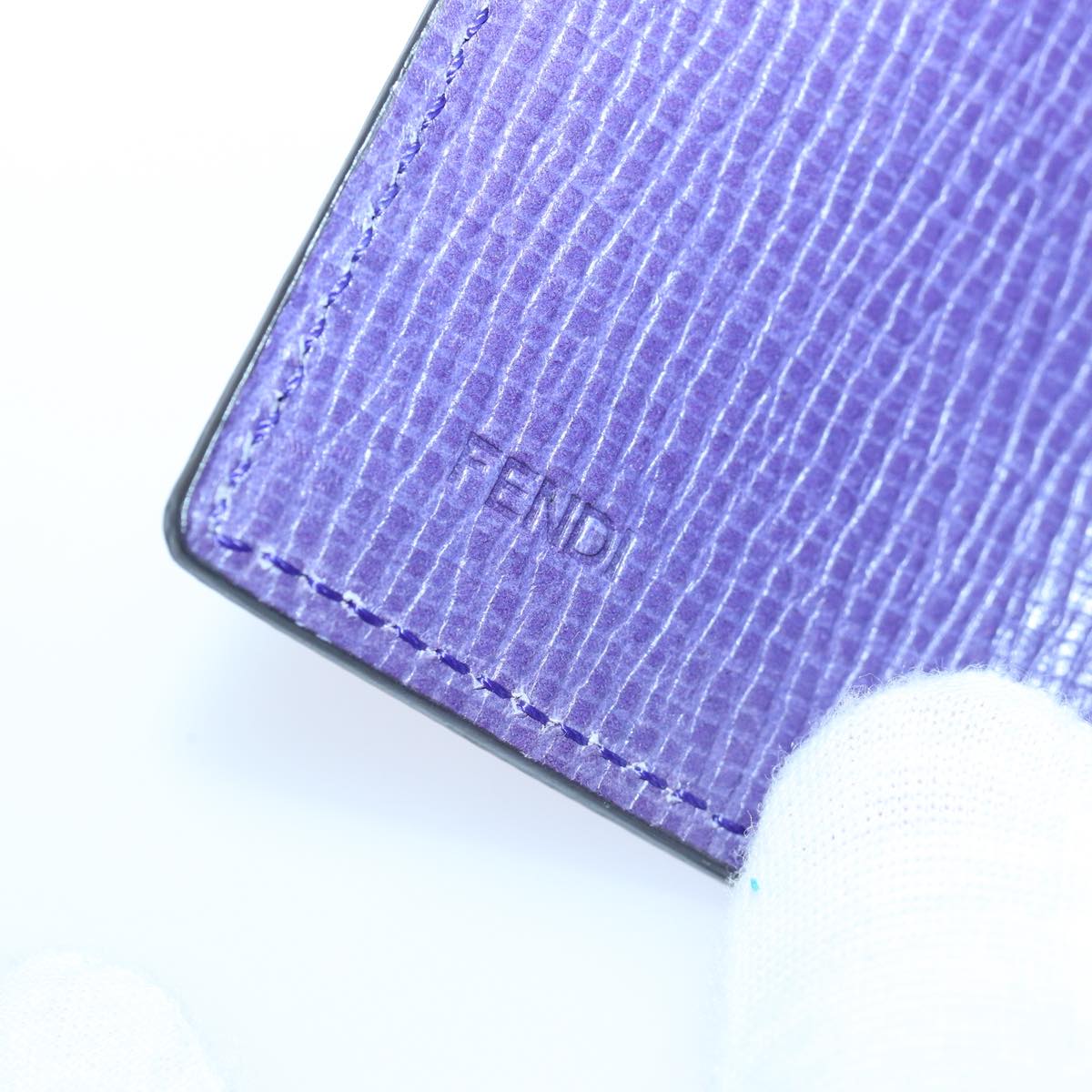 FENDI Zucca Canvas Key Case Black Brown gold yk14135