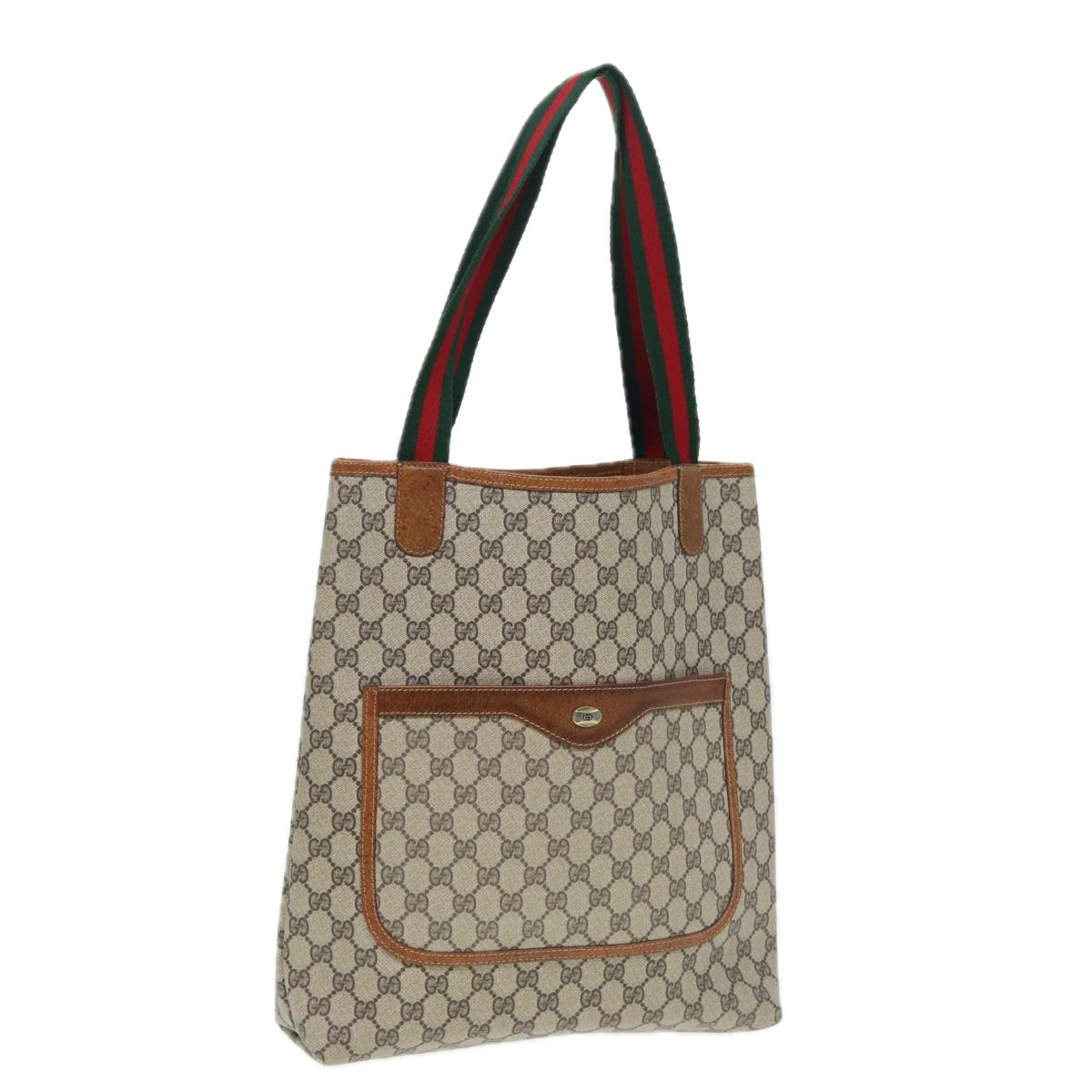 GUCCI GG Supreme Web Sherry Line Tote Bag PVC Beige Red 39 002 4487 yk14141