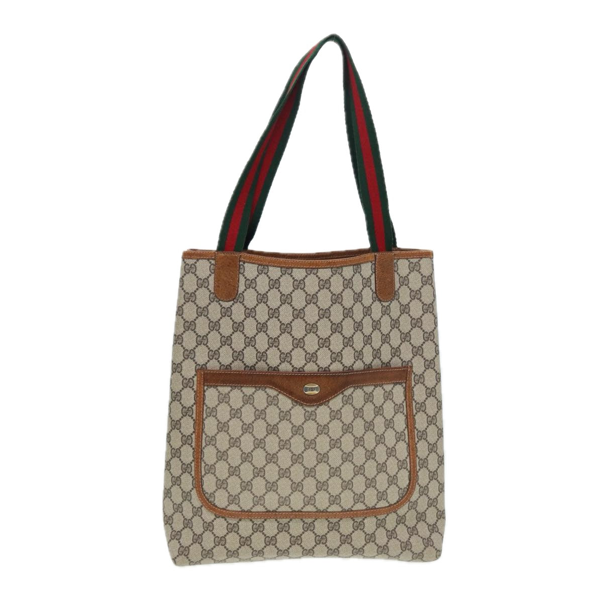 GUCCI GG Supreme Web Sherry Line Tote Bag PVC Beige Red 39 002 4487 yk14141