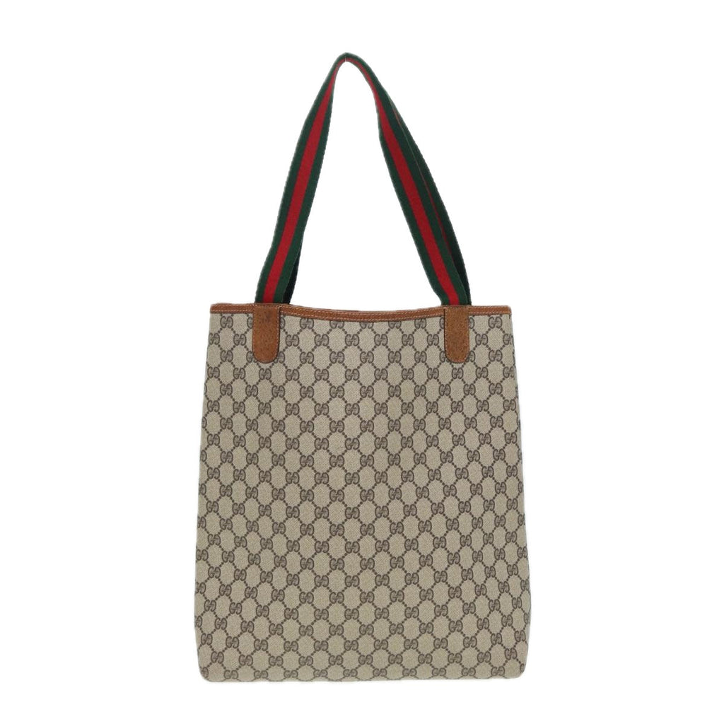 GUCCI GG Supreme Web Sherry Line Tote Bag PVC Beige Red 39 002 4487 yk14141