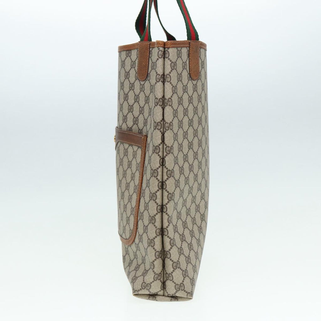 GUCCI GG Supreme Web Sherry Line Tote Bag PVC Beige Red 39 002 4487 yk14141
