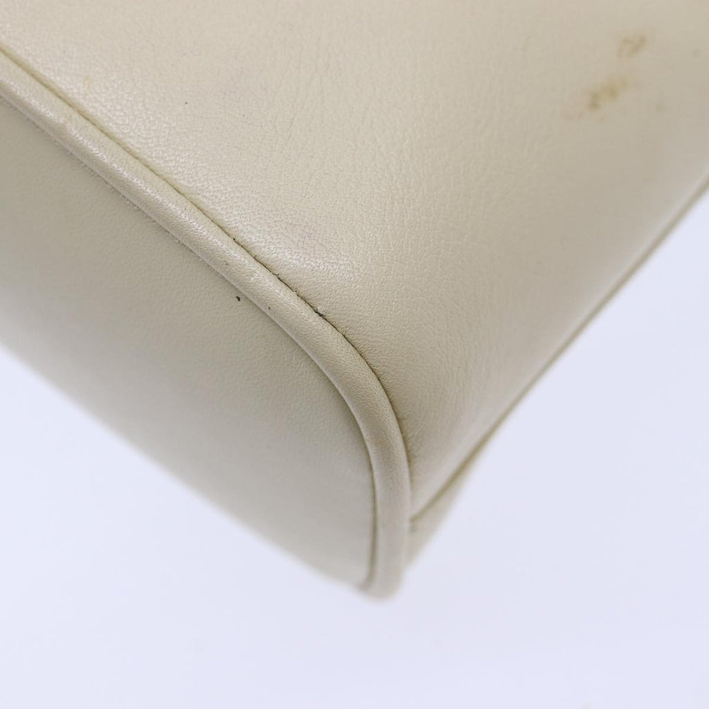 GUCCI Bamboo Hand Bag Leather 2way Cream Gold yk14170