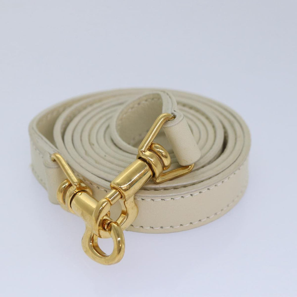 GUCCI Bamboo Hand Bag Leather 2way Cream Gold yk14170