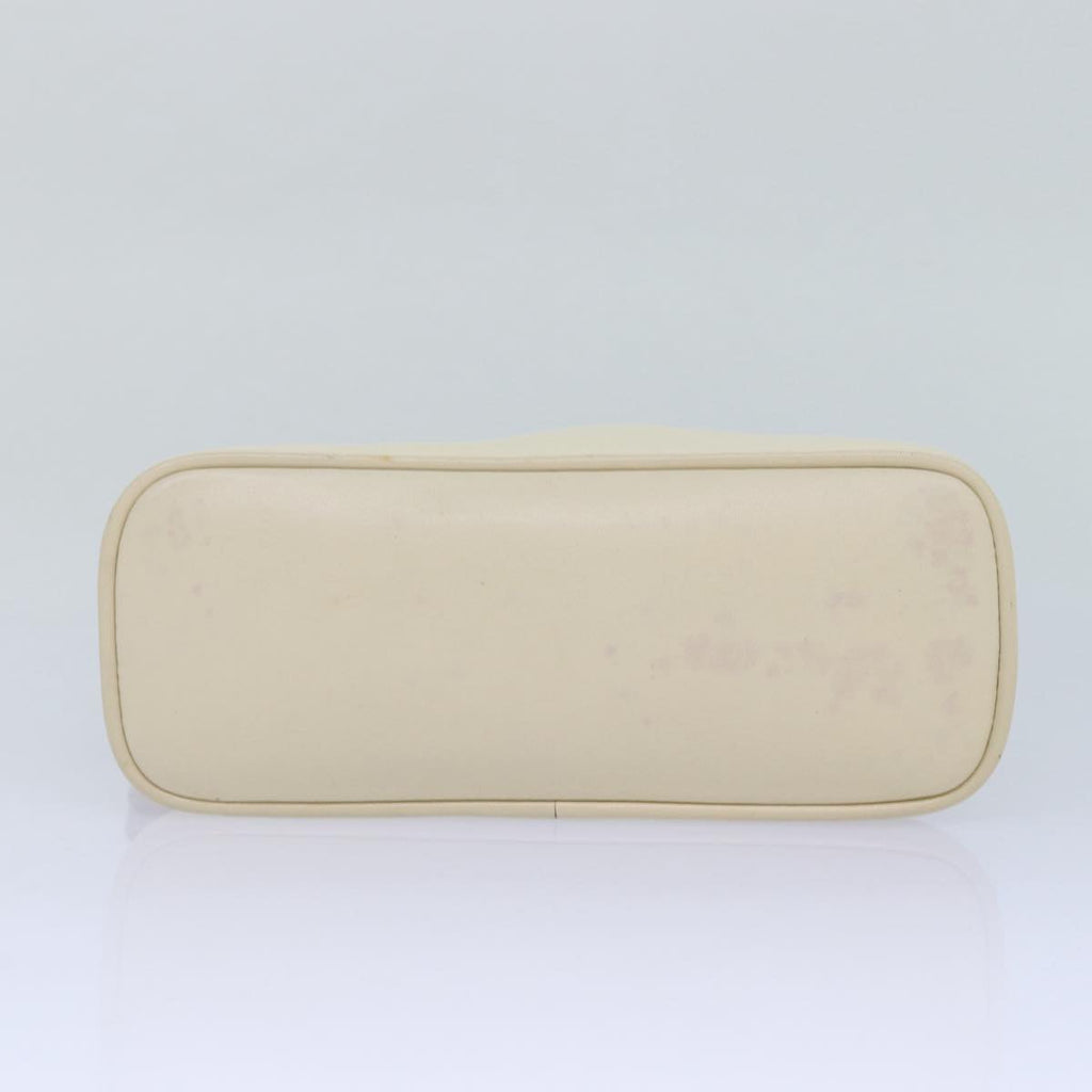 GUCCI Bamboo Hand Bag Leather 2way Cream Gold yk14170