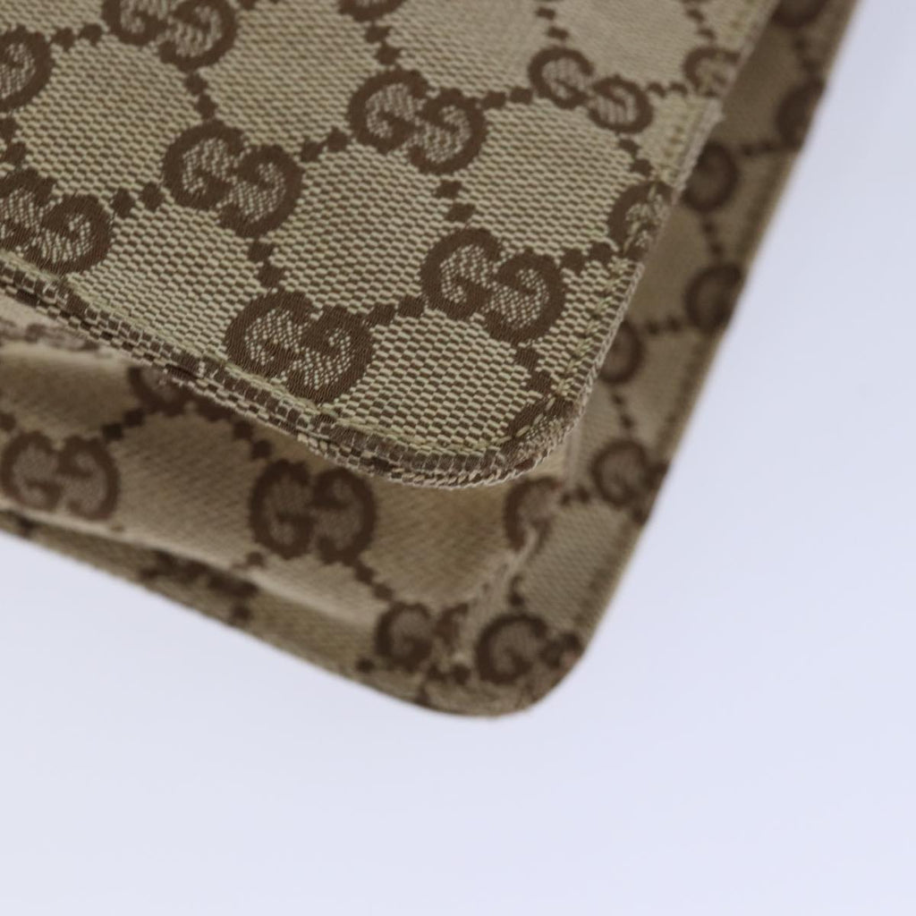 GUCCI GG Canvas Shoulder Bag Beige Gold 120841 yk14171
