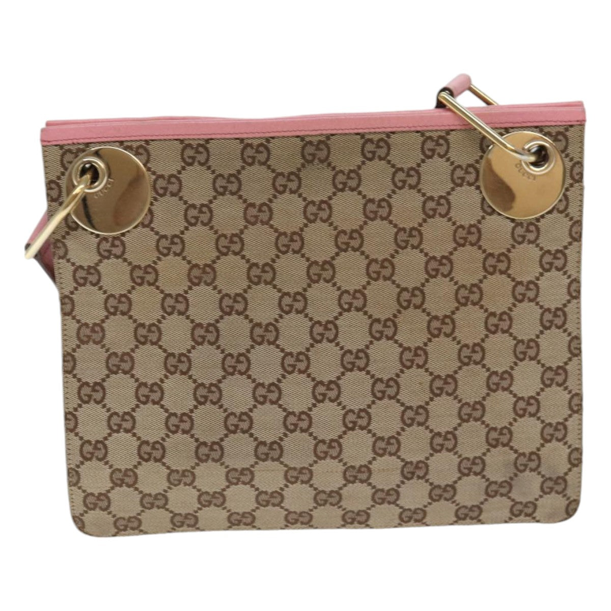 GUCCI GG Canvas Shoulder Bag Beige Gold 120841 yk14171