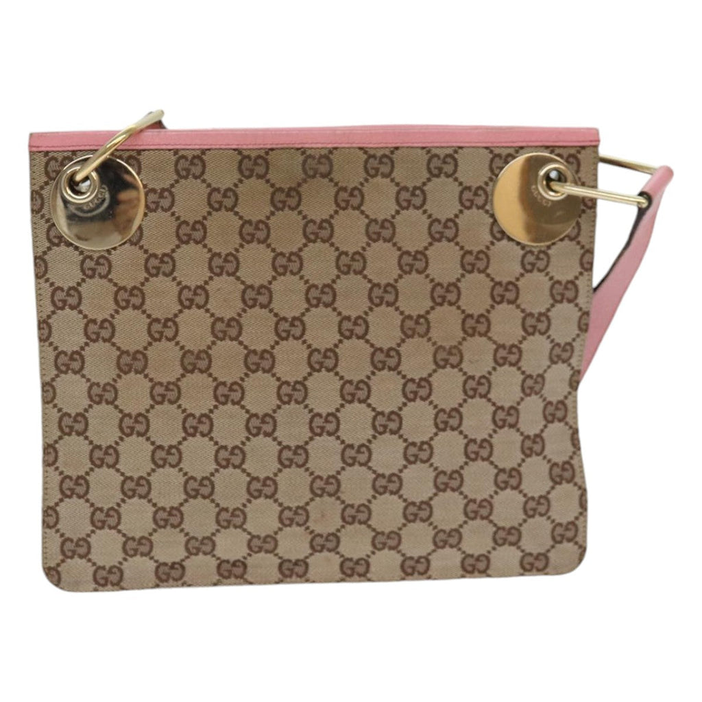 GUCCI GG Canvas Shoulder Bag Beige Gold 120841 yk14171