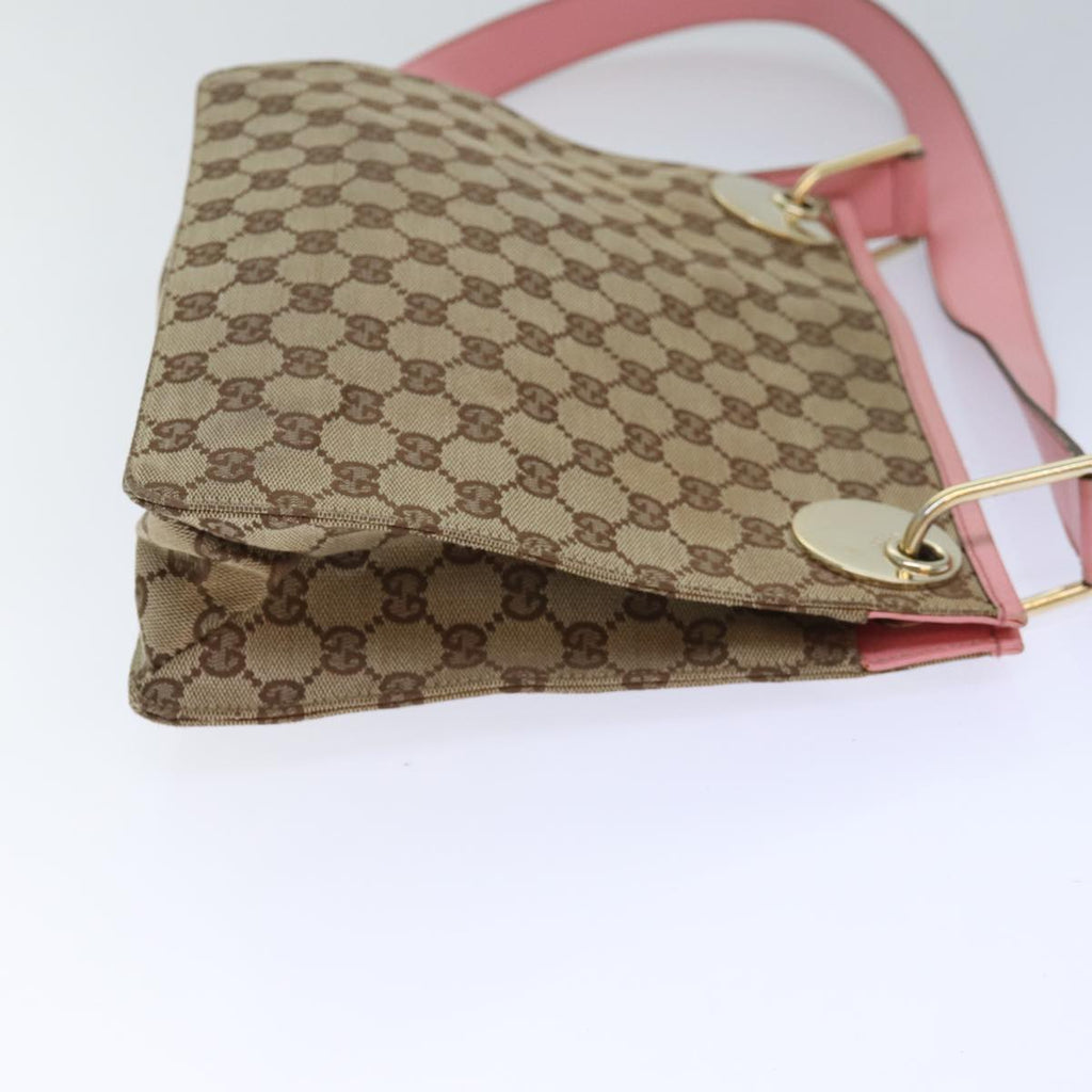 GUCCI GG Canvas Shoulder Bag Beige Gold 120841 yk14171