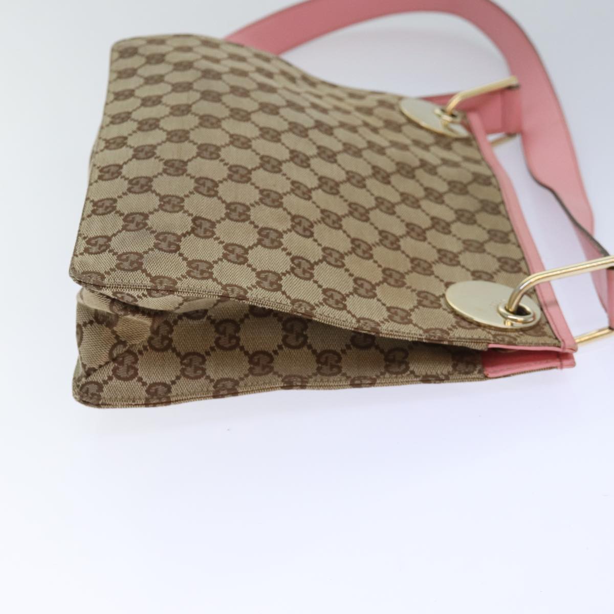 GUCCI GG Canvas Shoulder Bag Beige Gold 120841 yk14171