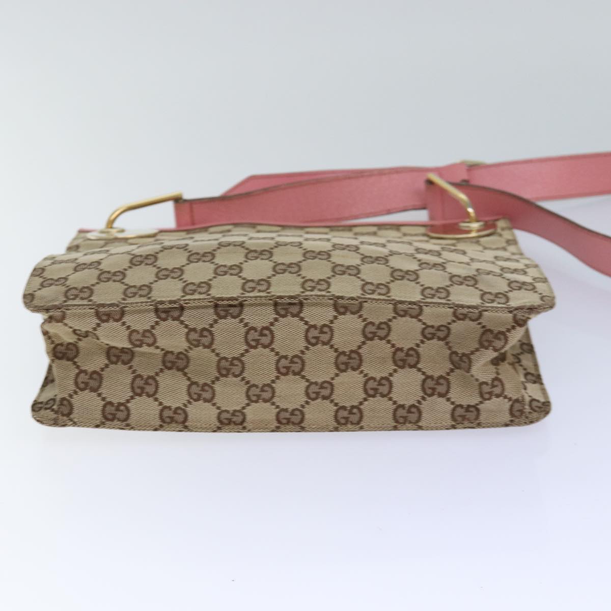 GUCCI GG Canvas Shoulder Bag Beige Gold 120841 yk14171