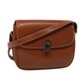GUCCI Bamboo Shoulder Bag Leather Brown Gold yk14184