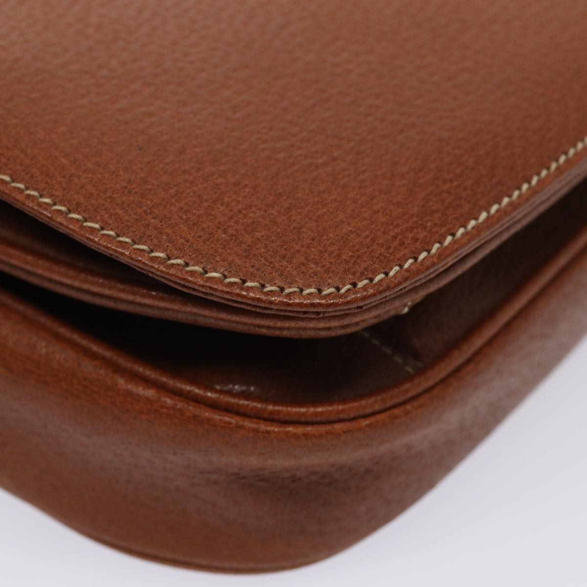 GUCCI Bamboo Shoulder Bag Leather Brown Gold yk14184