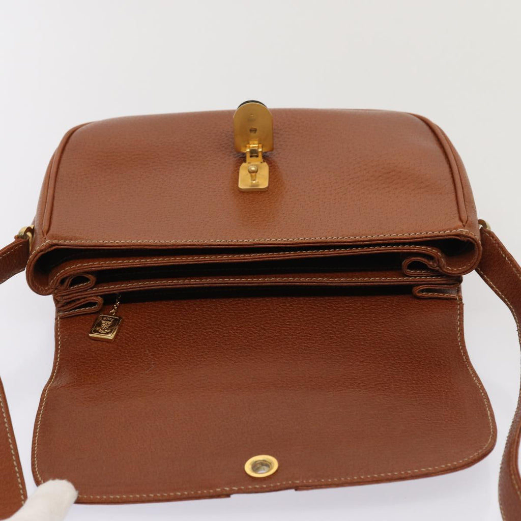 GUCCI Bamboo Shoulder Bag Leather Brown Gold yk14184